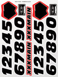 XXX Main Racing - Numbers Black Sticker Sheet