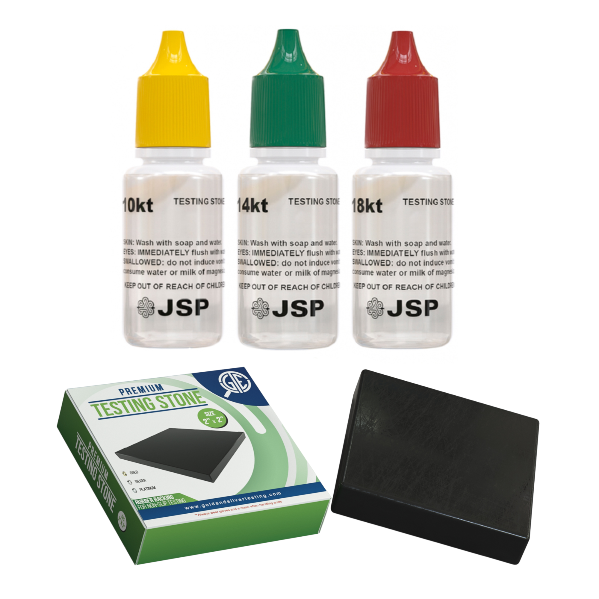 Gold Testing Acid 10K 14K 18K Test Kit + Scratch Tester Stone + Rare E ...
