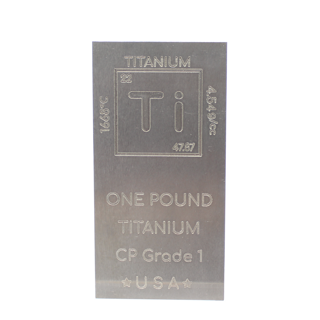 Titanium Bar - 1lb Laser Engraved .999 Pure Bar Chemistry Element Design Unique Rare Metal Gift for Teachers Students Paperweight