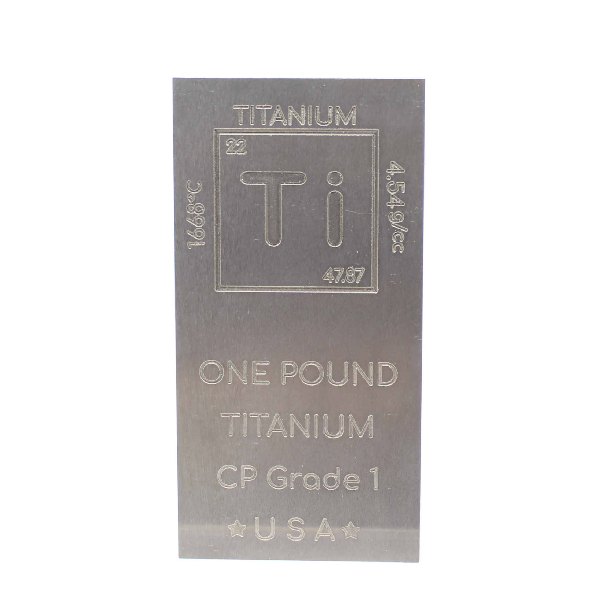 Titanium Bar - 1lb Laser Engraved .999 Pure Bar Chemistry Element Design Unique Rare Metal Gift for Teachers Students Paperweight
