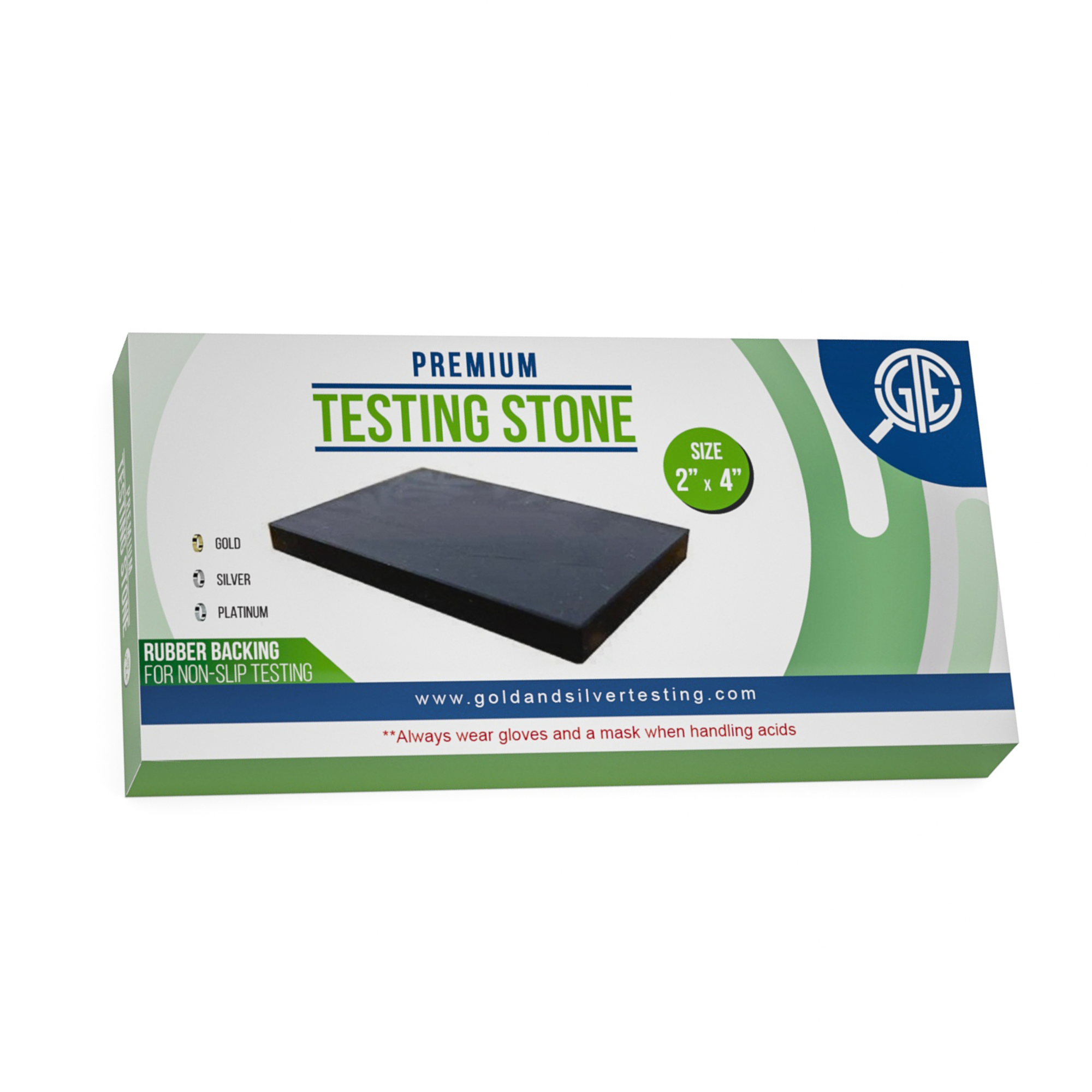 Gold, Silver, Platinum Testing Kit JSP Acids 10K-24K, Neutralizer & 2 Large GTE Testing Stones