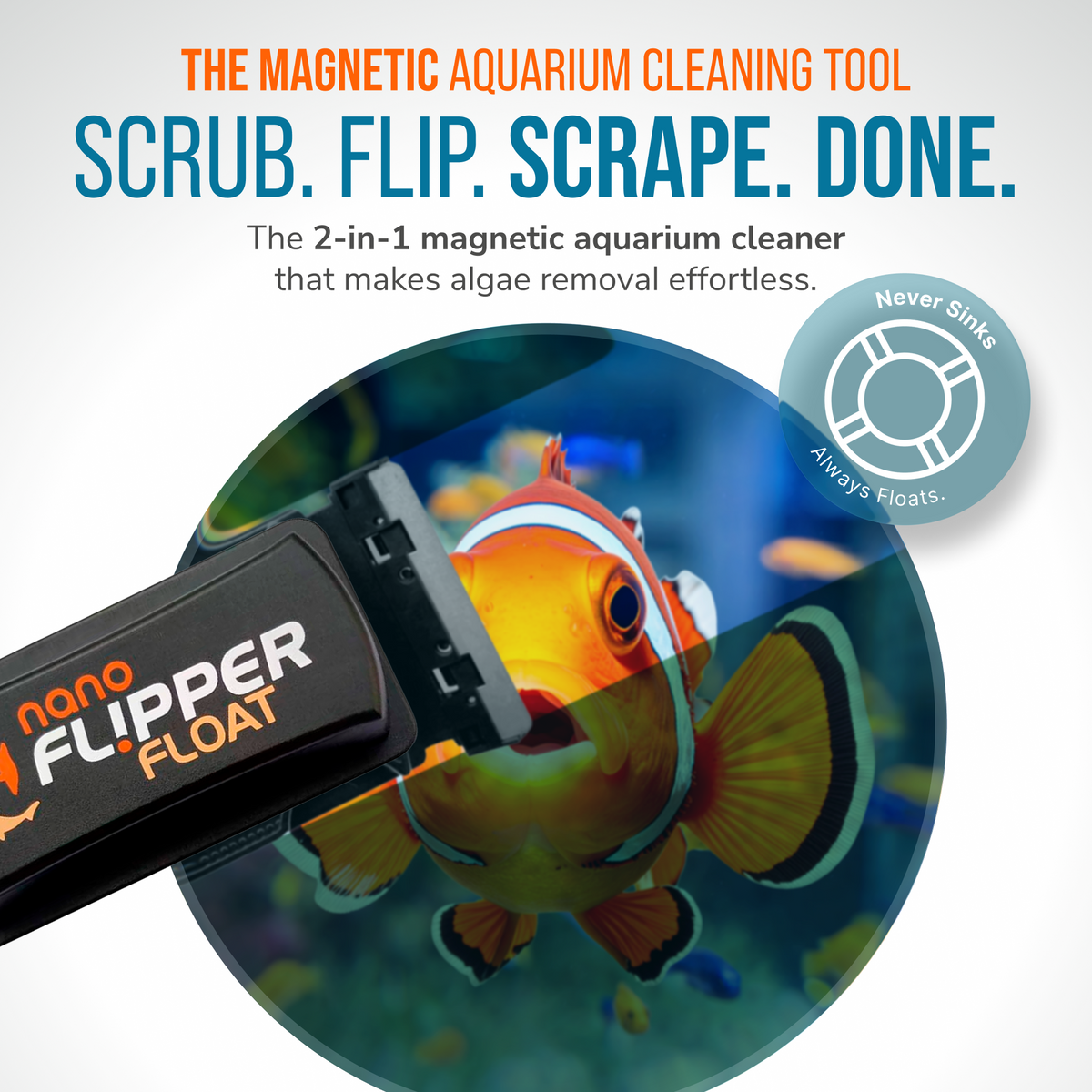 Flipper NANO FLOAT 2 in 1 Magnetic Aquarium Algae Cleaner