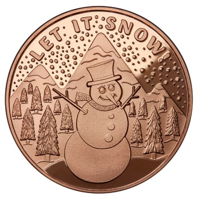1 oz Copper Round - Let it Snow