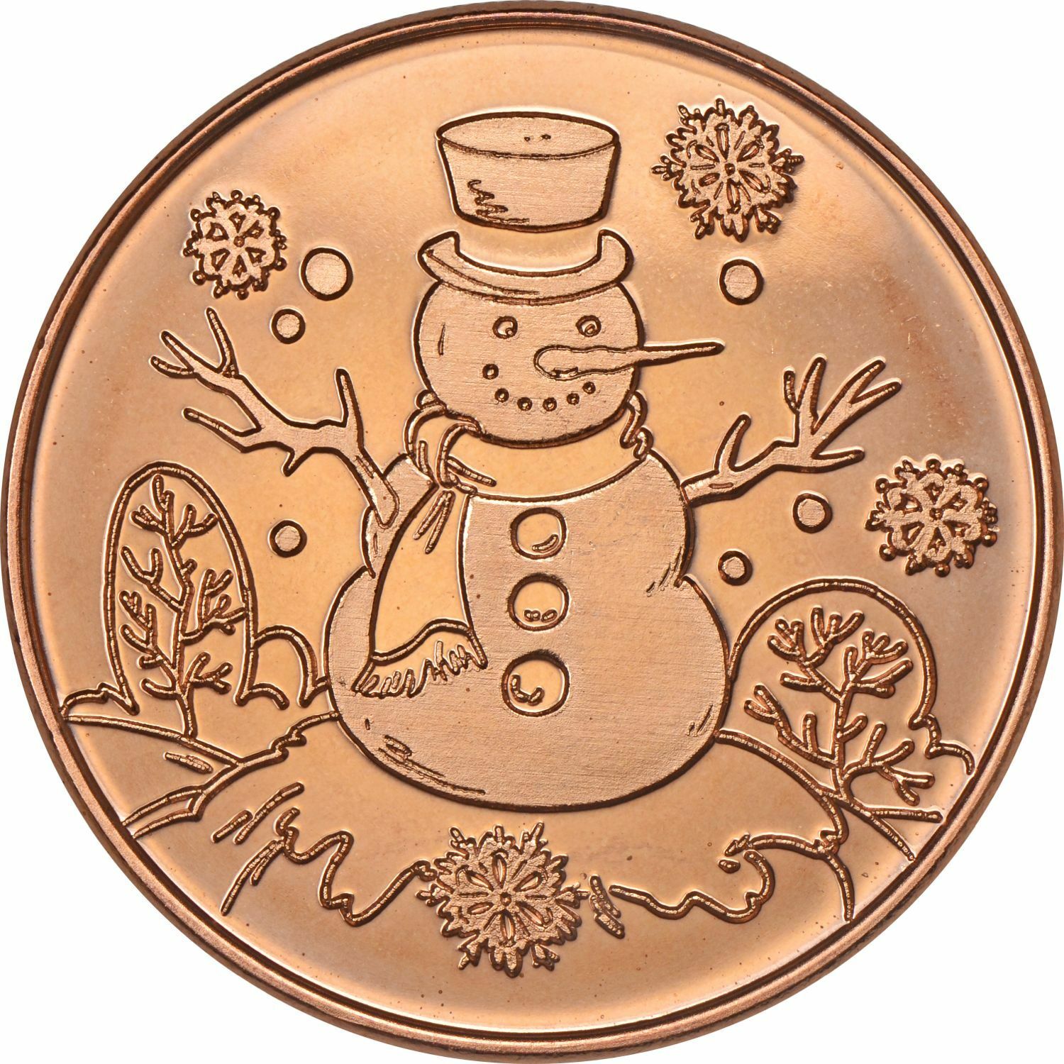 1 oz Copper Round - Snowman