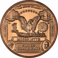 1 oz Copper Round - $1 Black Eagle Note