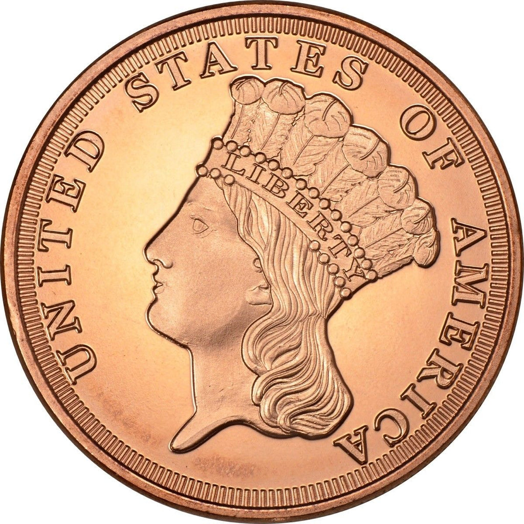 1 oz Copper Round - $3 Indian Princess