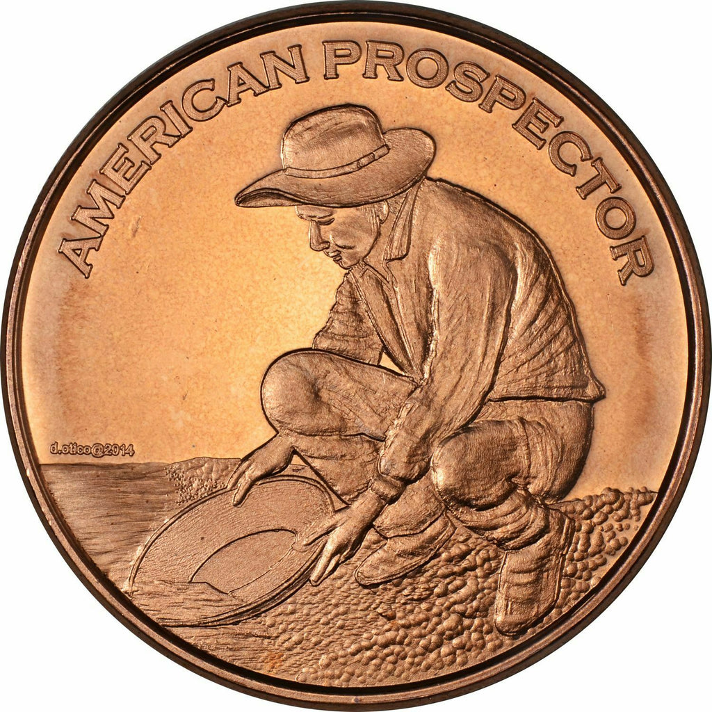 1 oz Copper Round - Prospector - Presale Available 7/1/26