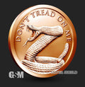 1 oz Copper Round - Don't Tread on Me Silver Shield