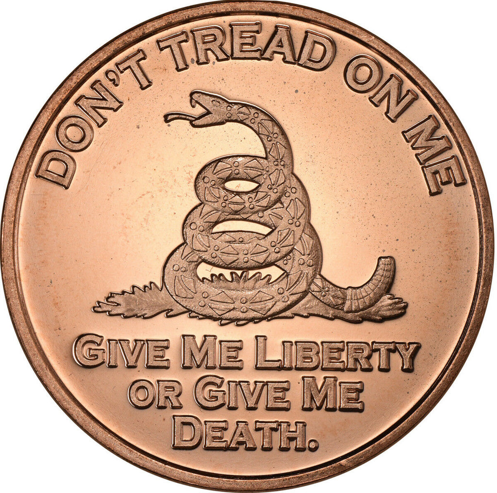 1 oz Copper Round - Don't Tread on Me Rattlesnake - Presale Available 7/1/26