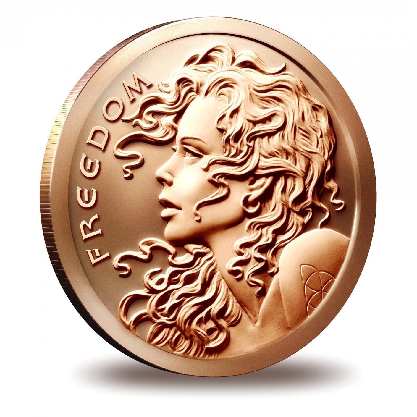 1 oz Copper Round - Freedom Girl
