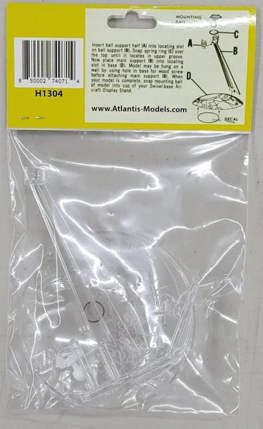 Atlantis Clear Aircraft Swivel Display Base Stand (Bagged with Punched Header Card)