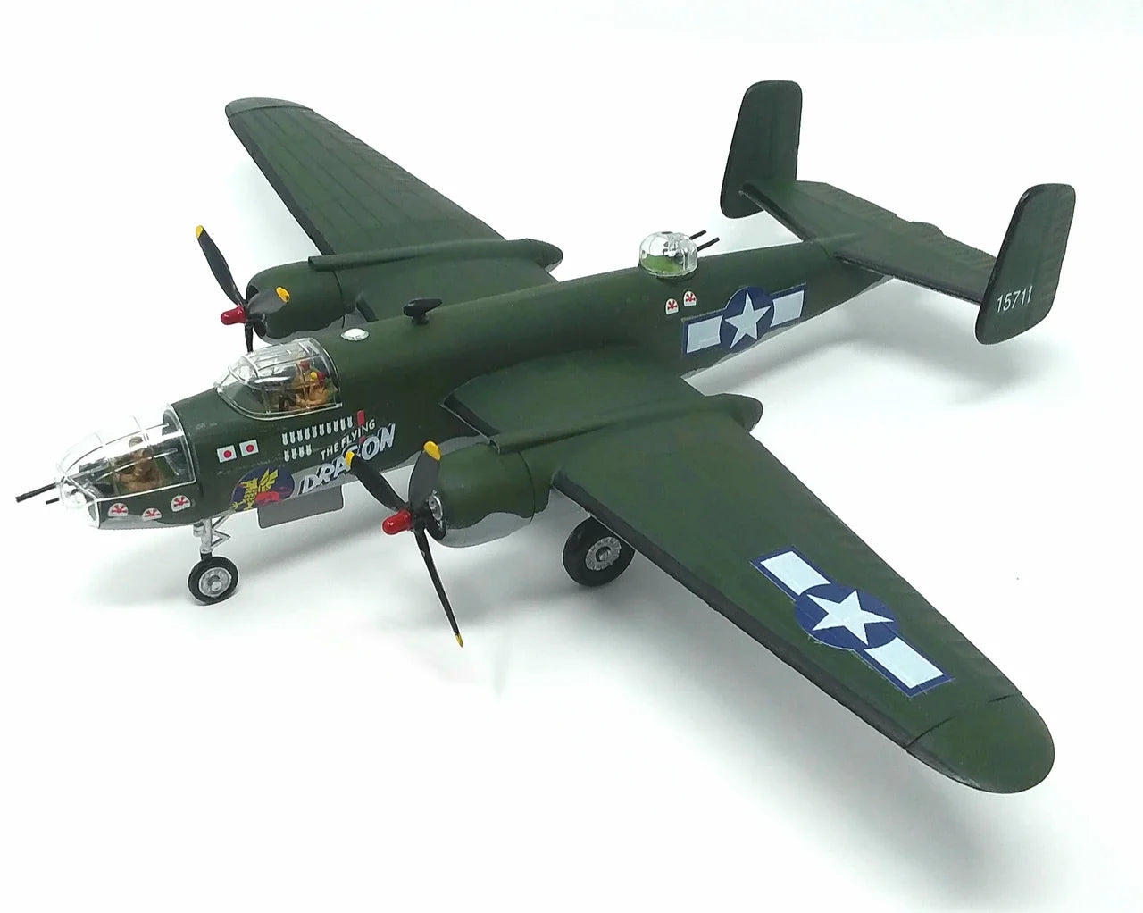 1:64 B-25 Mitchell Bomber "The Flying Dragon" with Swivel Stand Plastic Model Kit