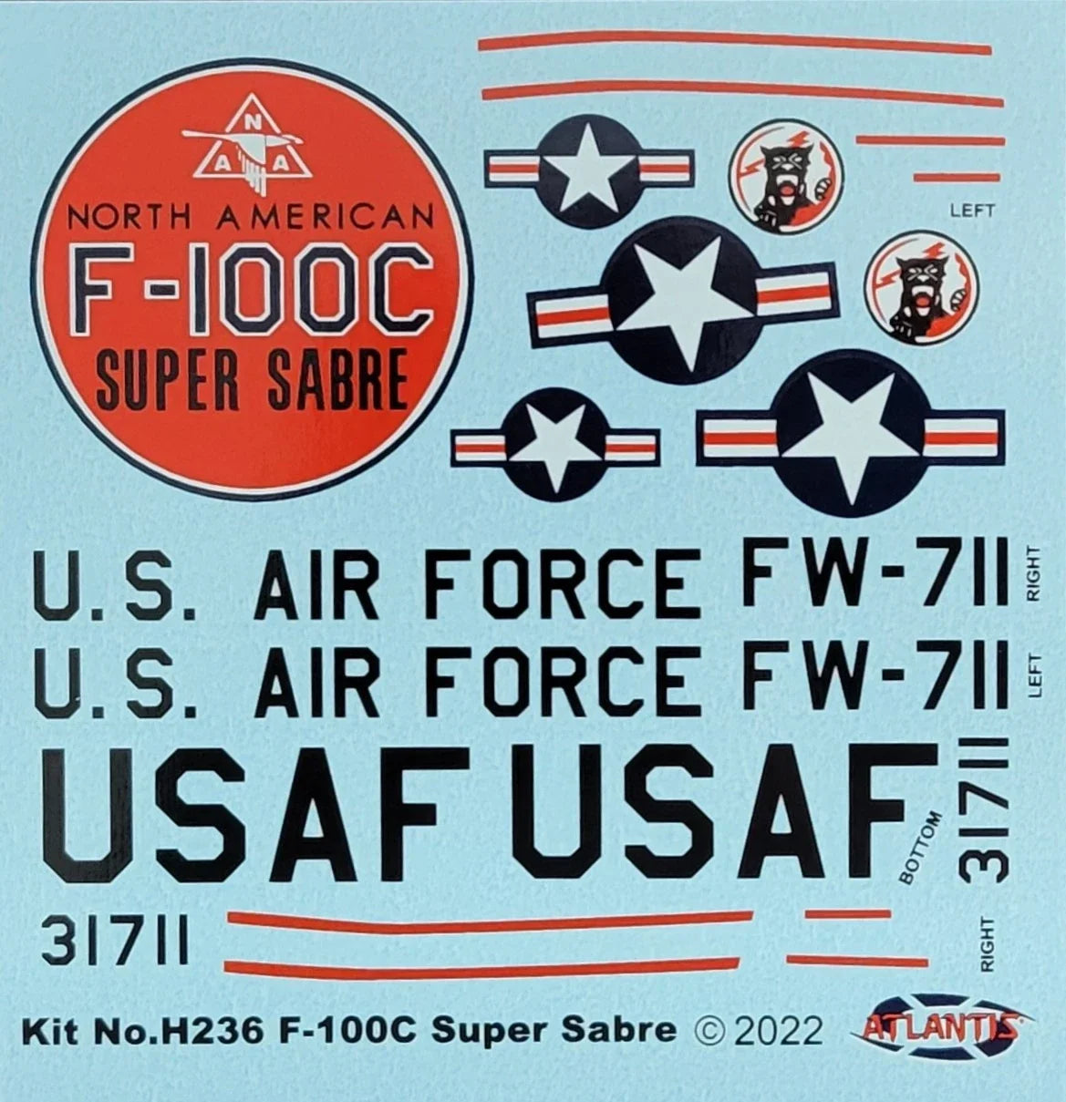 1:70 F-100C Super Sabre United States Air Force (USAF) with Swivel Stand