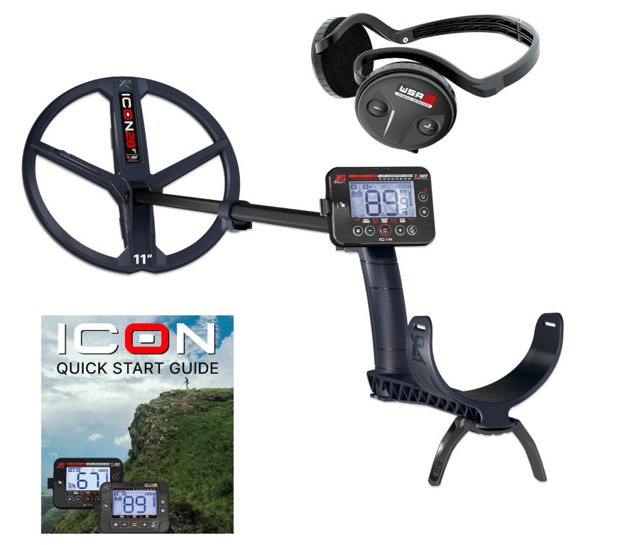 ICON Detector - Remote control, ICON 11" FMF Coil, WSA ST Headphones, S-Telescopic Lite Stem
