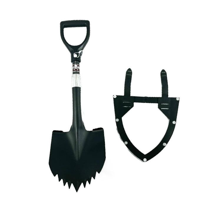 Mini pala Krazy Beaver con protector (cabeza negra texturizada / mango negro n.° 45641) 