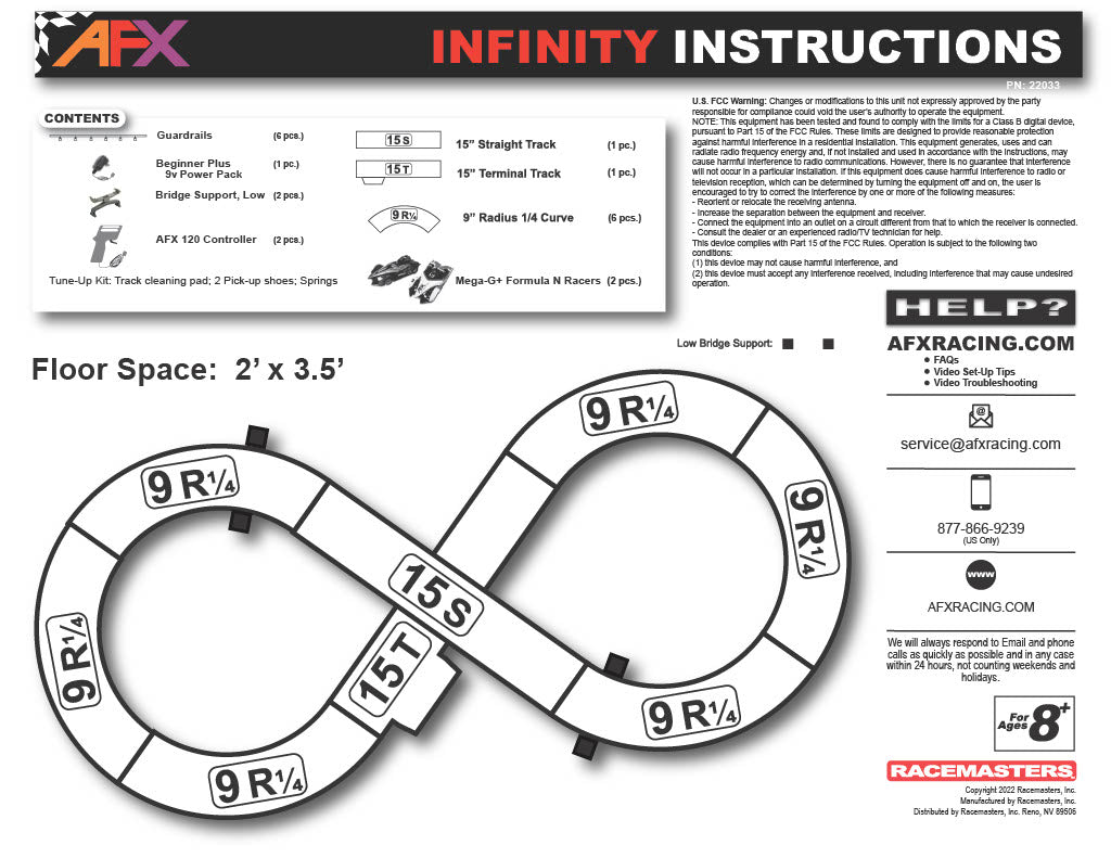 AFX - Infinity Racemasters Raceway HO Slot Car Set