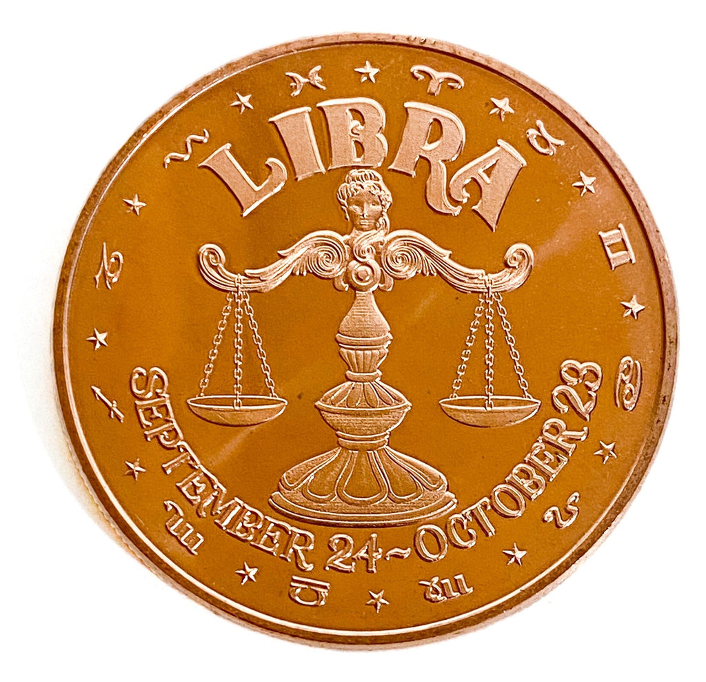 1 oz Copper Round - Libra