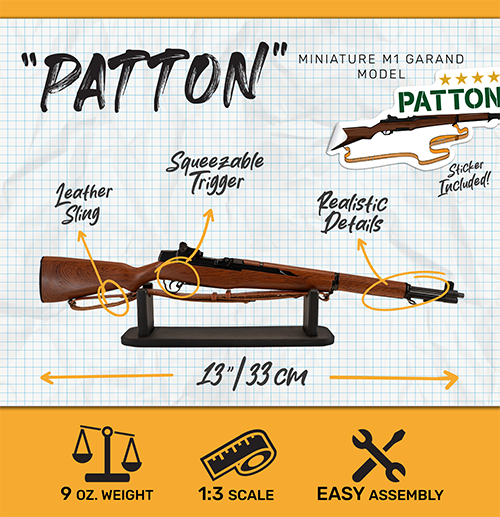 1/3 Scale Die Cast M1 Garand Model Rifle