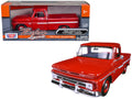 Motormax - 1966 Chevrolet C10 Fleetside Pickup Truck Red 1/24 Diecast Model Car by Motormax