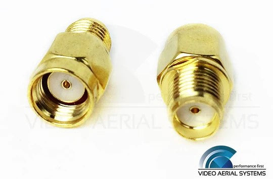 Video Aerial Systems (VAS) - SMA Female to RP-SMA Male Adapter 2-Pack (SMA Male to Female Reverse Polarity Gender Changer Adapter)