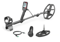Metal detector with accessories on a white background
