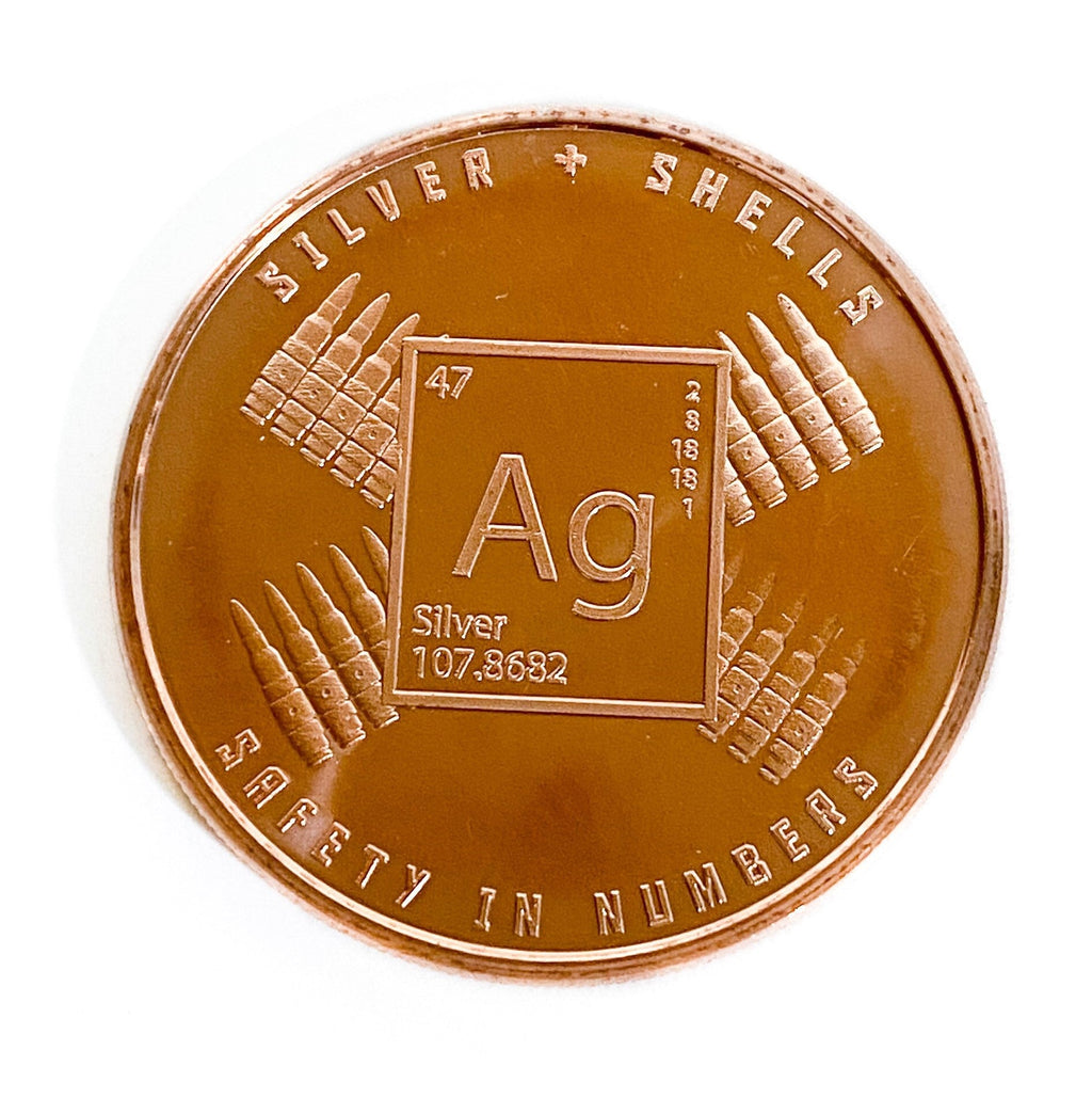 1 oz Copper Round - Silver and Shells