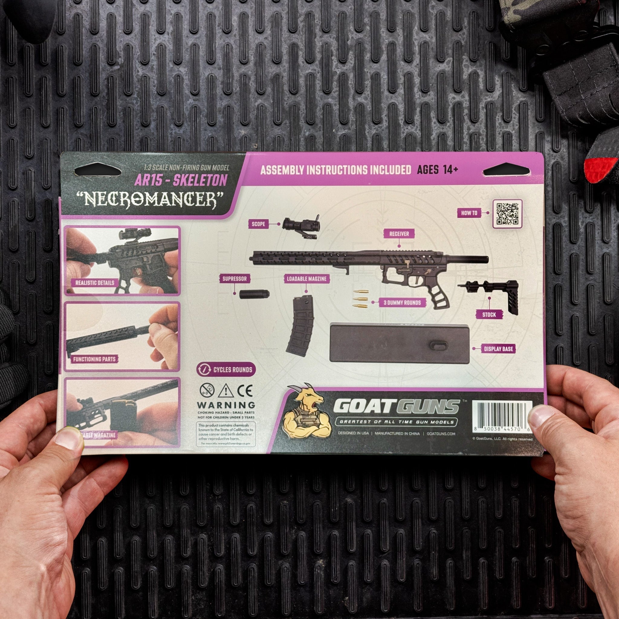 1/3 Scale Diecast AR15 Skeleton Model, Black