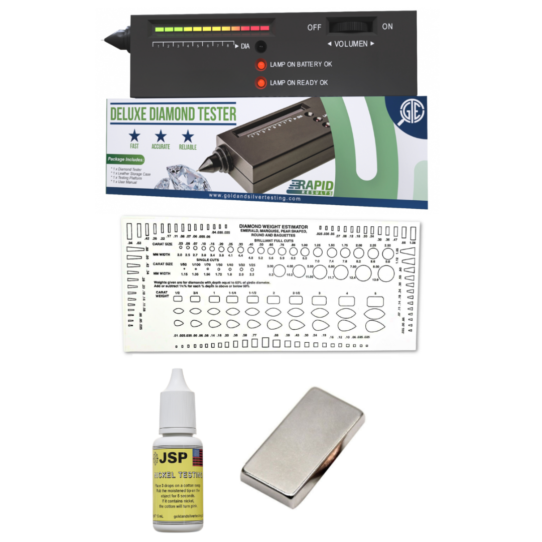 GTE Diamond Analyzer + JSP Nickel Testing Solution (1/2 oz) + N35 Neod ...