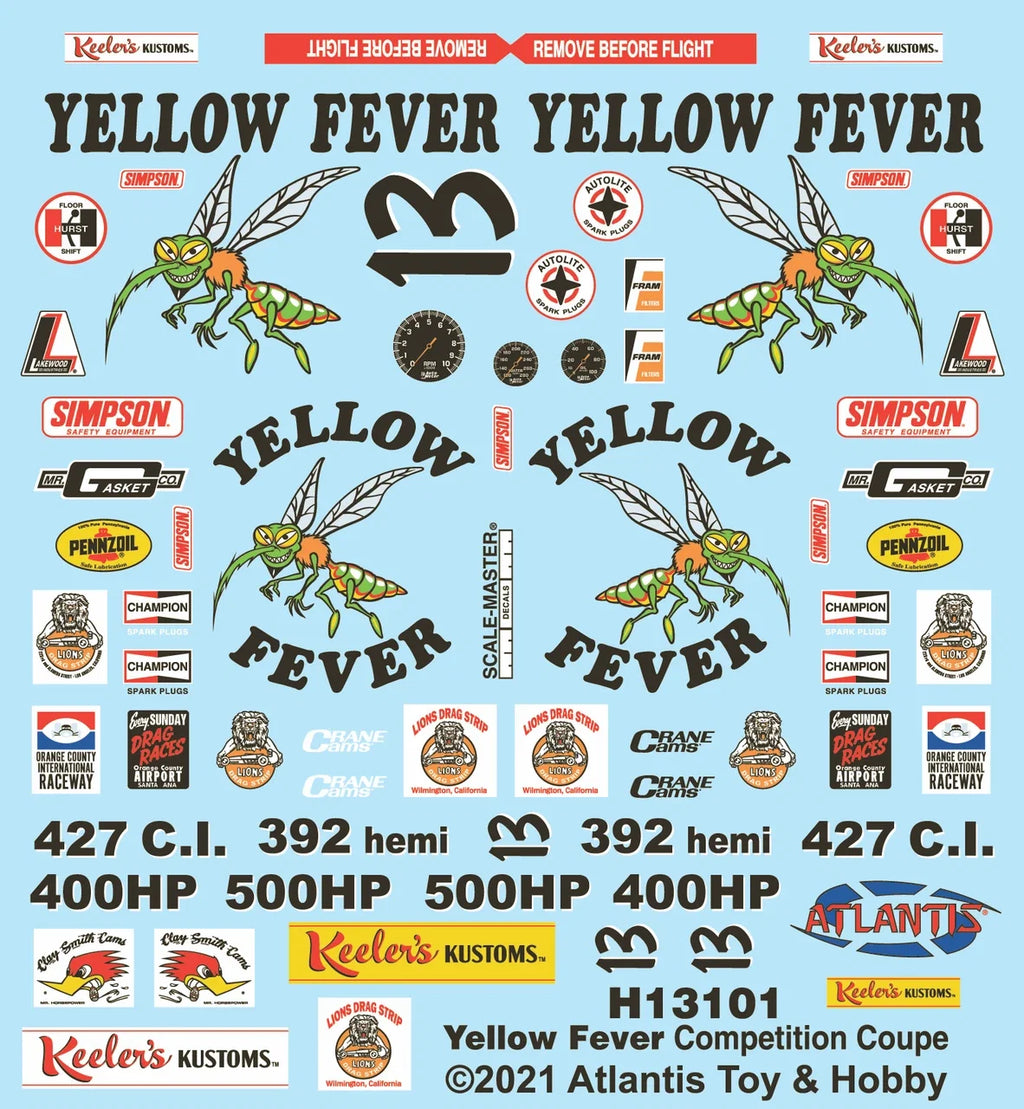 1/25 Scale Yellow Fever Competition Coupe Keelers