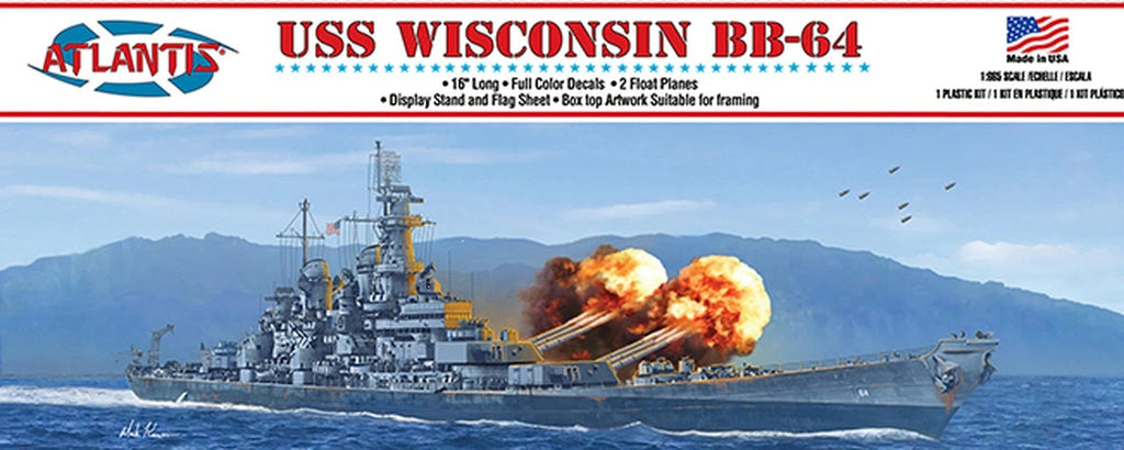 1:665 USS Wisconsin (BB-64) Iowa-Class Battleship 16 Inch Plastic Model Kit