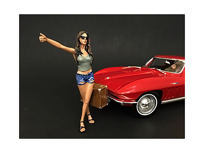 Hitchhiker 2 piece Figurine Set (Green Shirt) for 1/24 Scale Models by American Diorama