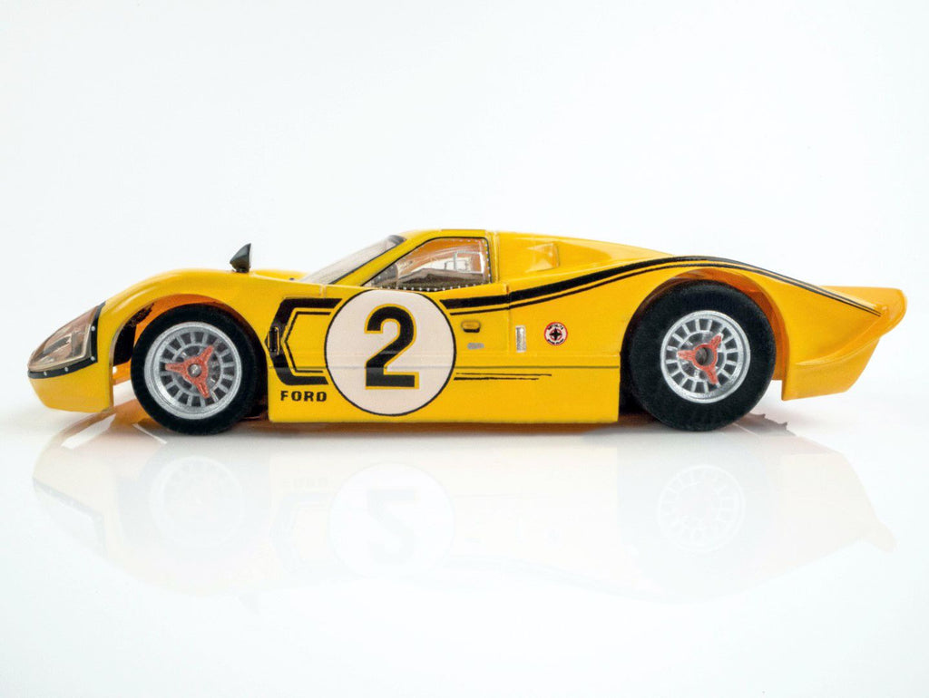 1967 Ford GT40 Mark IV #2 Lemans, Yellow, HO Scale Slot Car