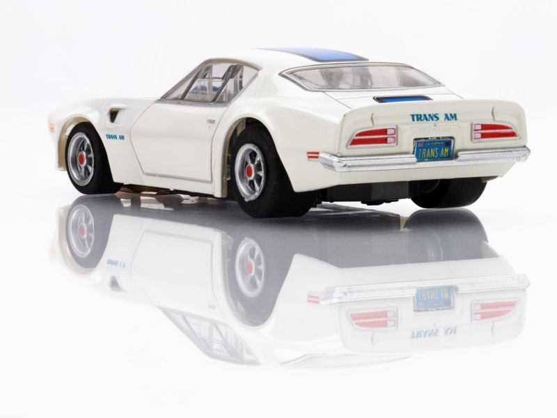 1970 Firebird TransAm, White/ Blue, HO Scale Slot Car