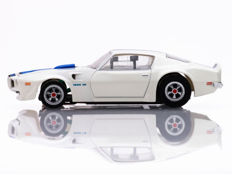 1970 Firebird TransAm, White/ Blue, HO Scale Slot Car