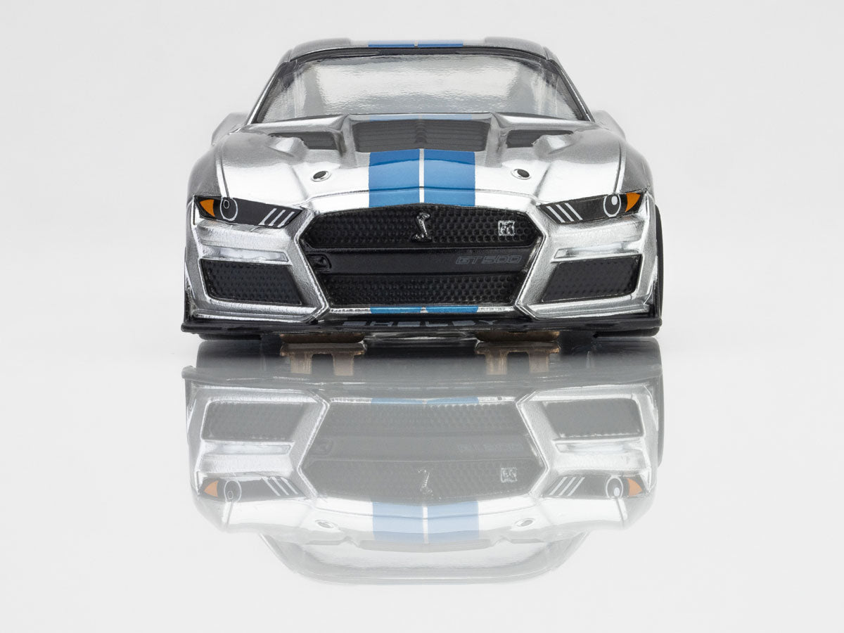2022 Mustang GT500KR, Silver/ Blue HO Scale Slot Car