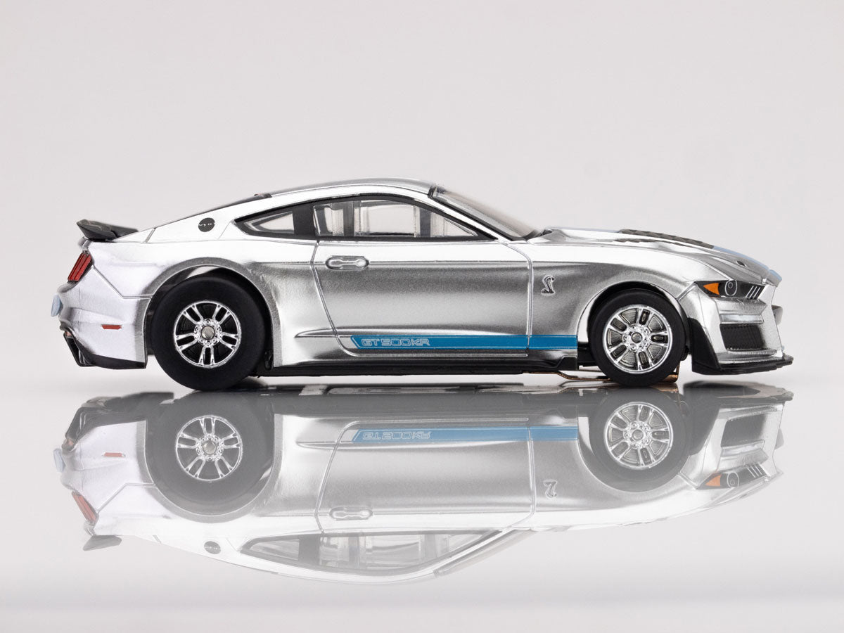 2022 Mustang GT500KR, Silver/ Blue HO Scale Slot Car
