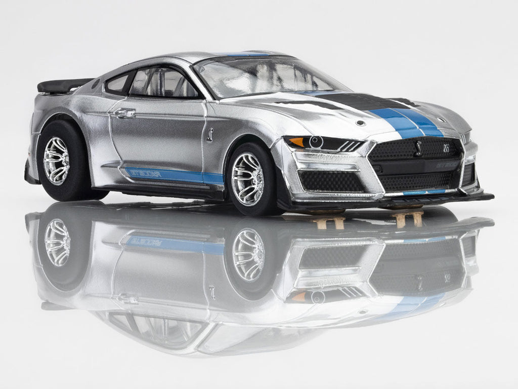 2022 Mustang GT500KR, Silver/ Blue HO Scale Slot Car