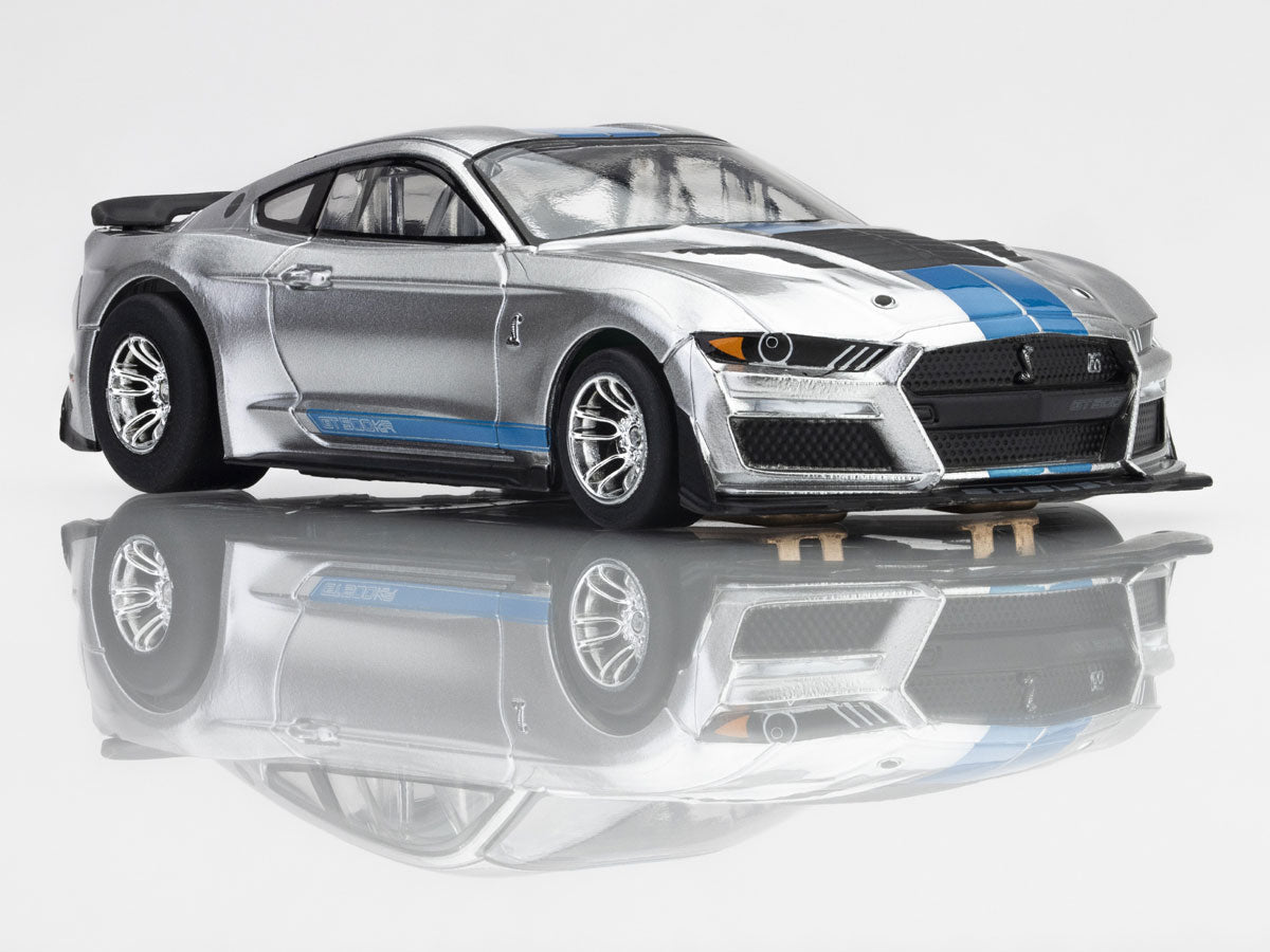 2022 Mustang GT500KR, Silver/ Blue HO Scale Slot Car