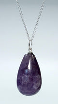 Amethyst Teardrop Pendant with Silver Plated Bail (1.5 To 2 Inches) (4 Pieces)