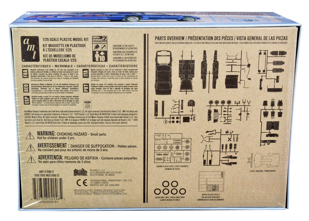 AMT - Skill 2 Model Kit 1988 Ford Mustang GT 1/25 Scale Model