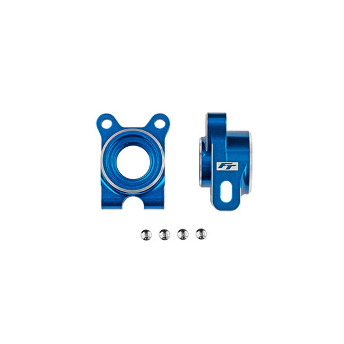 RC10B7 FT Aluminum Rear Hubs, -4 Offset, Blue