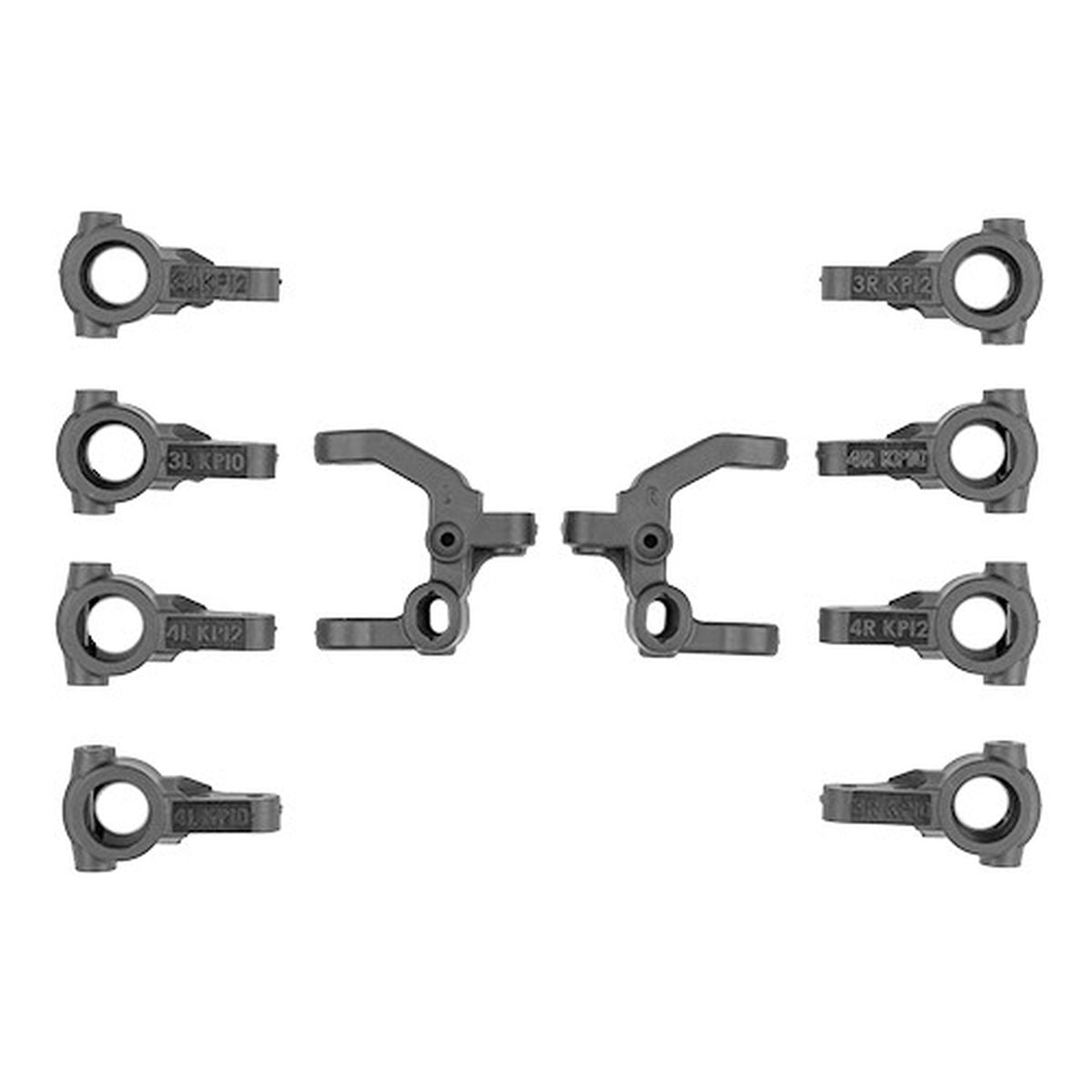 RC10B7.1 Caster and Steering Block Set, Carbon