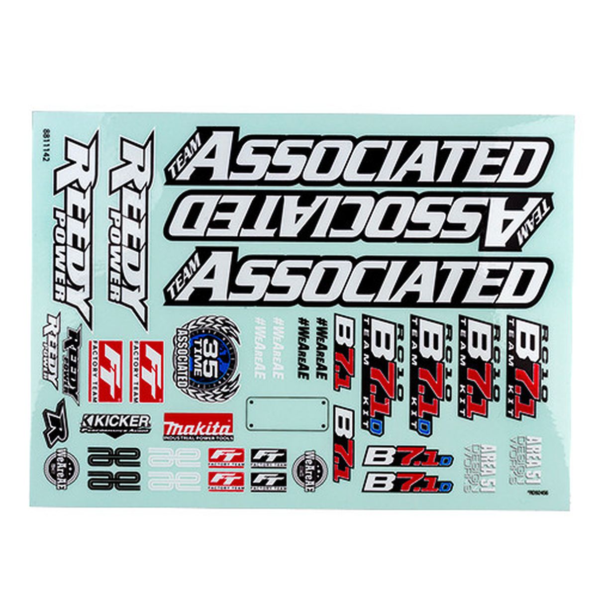 RC10B7.1 Decal Sheet