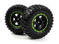 Smyter Desert Wheels/Tires Assembled (Black/Green)