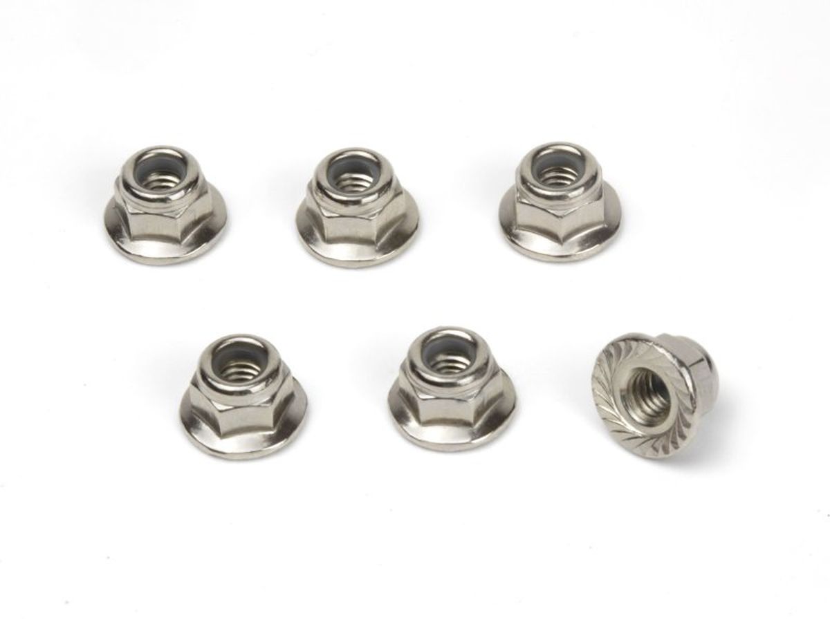 M4 Flanged Lock Nuts (6pcs)