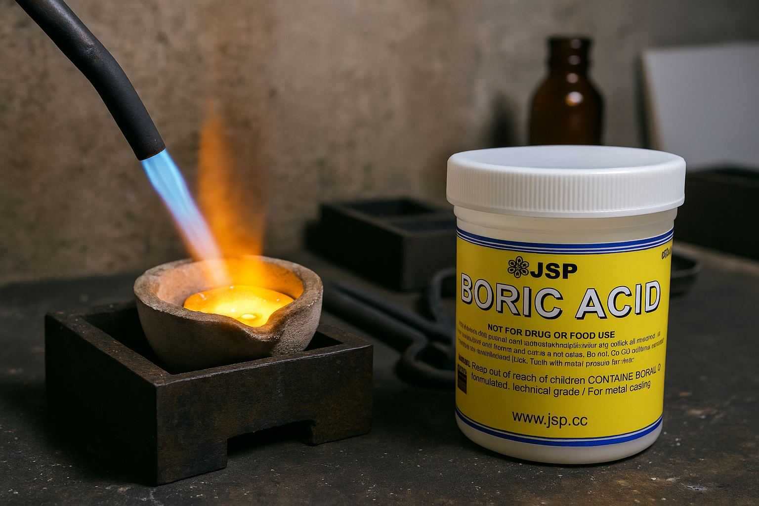JSP Boric Acid Powder 8oz or 1lb Bag – 99.9% Pure Anhydrous H3BO3 for Gold Refining, Jewelry Casting, and Industrial Use