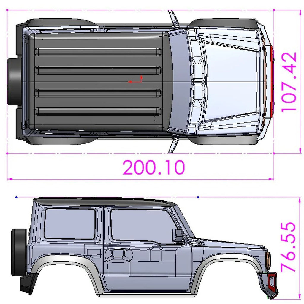 MSA-1E Jimny JB74 Painted Body Set, Yellow