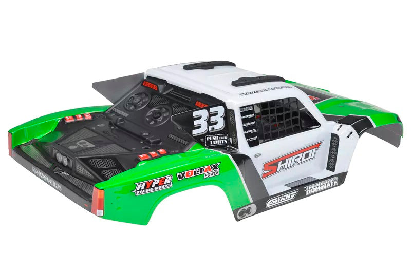 Polycarbonate Body Shiroi+ Driver Interior+ Roll Cage + Body Accessories - Decals - Green - Cut - 1p