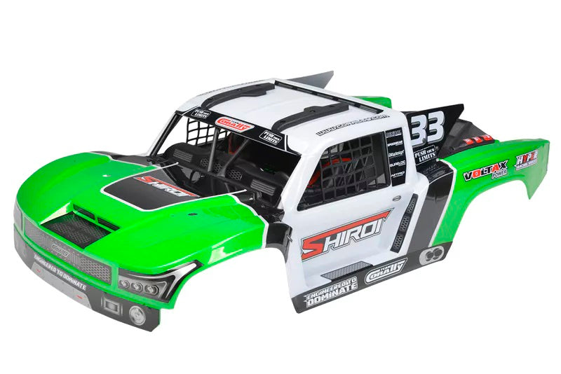 Polycarbonate Body Shiroi+ Driver Interior+ Roll Cage + Body Accessories - Decals - Green - Cut - 1p