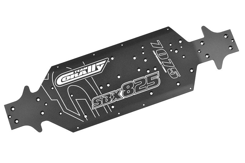 Chassis, SWB, SBX-825, Xtreme, Swiss Made 7075 T6, 3mm, Hard Anodised, Black, Made in Italy